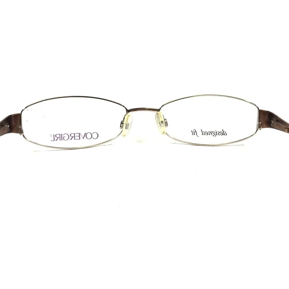 Covergirl Petite Eyeglasses Frames CG404 Col.084 Brown Crystals Wire 55-18-145